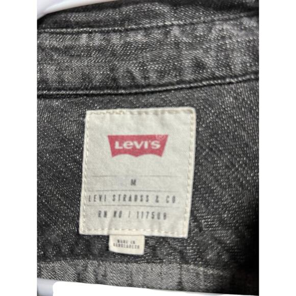 Levi's Men's Dark Gray/Black Button Up Long Sleeve Size Medium - Picture 2 of 10